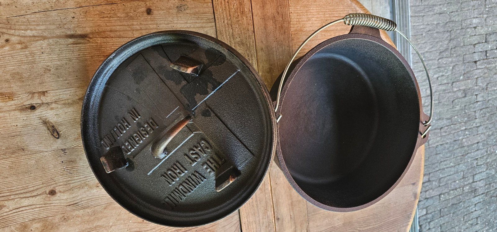 ZGAN Windmill Gietijzeren Pan met Deksel en Deksel Lifter, Tuin en Terras, Barbecue-accessoires, Ophalen, Zo goed als nieuw