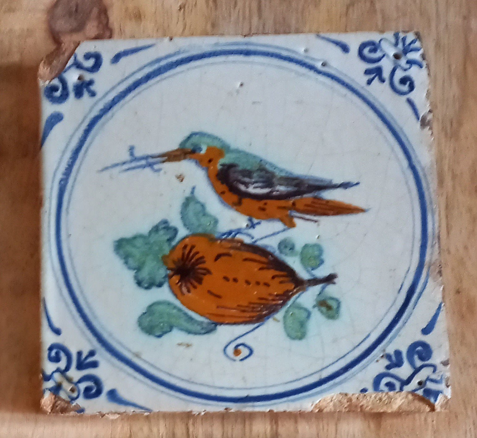 17e eeuwse tegel vogel, Antiek en Kunst, Ophalen of Verzenden