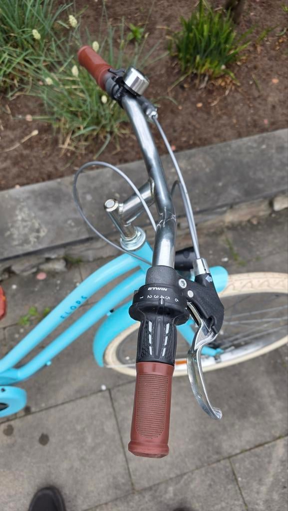 Elops Stadsfiets 500 blauw 24 inch, Fietsen en Brommers, Velgrem, Versnellingen, Zo goed als nieuw, Minder dan 47 cm