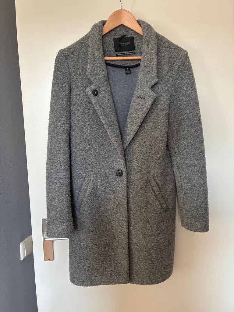 Maison Scotch Scotch & Soda Grijze Wollen Jas Maat S, Ophalen, Gedragen, Maat 36 (S), Grijs