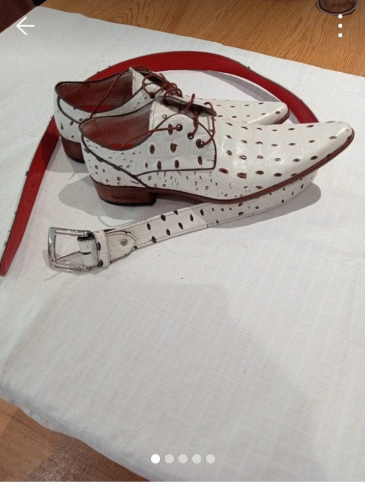 Pepe Milan Herenschoenen met Bijpassende Riem, Wit, Pepe Milan, Ophalen of Verzenden, Zo goed als nieuw