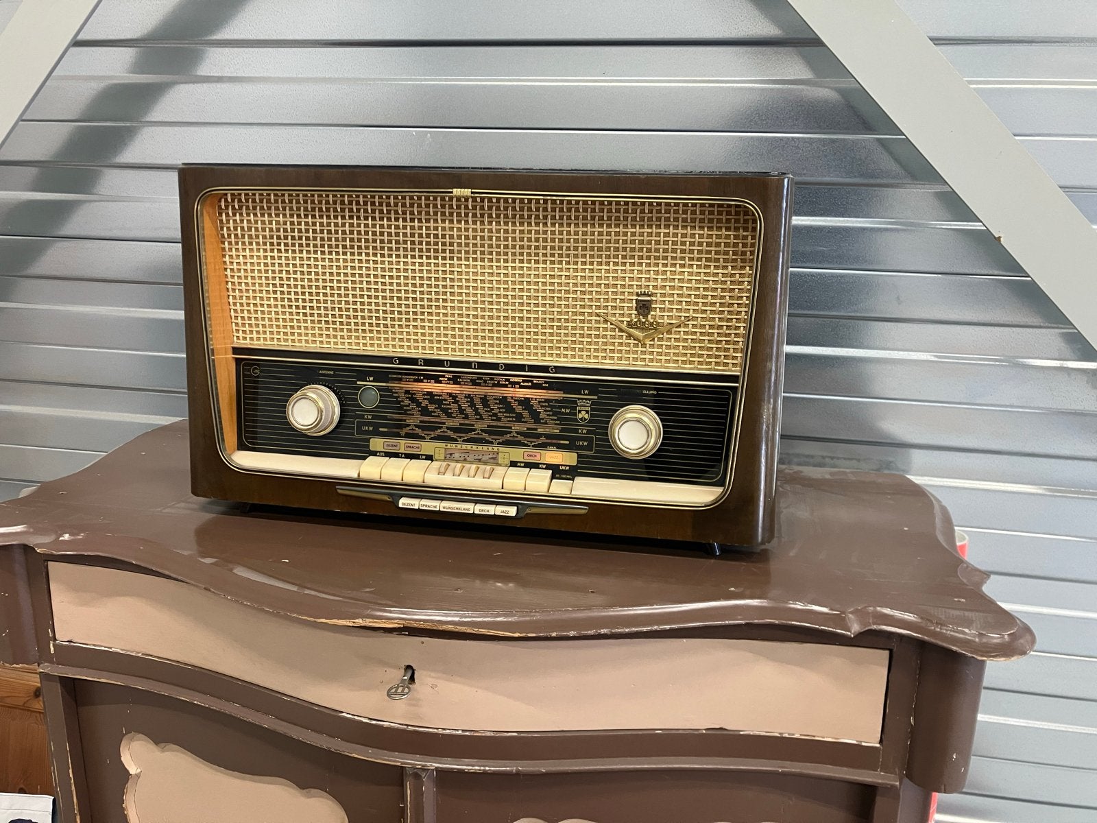 Vintage Grundig buizenradio, Audio, Tv en Foto, Ophalen, Gebruikt, Radio
