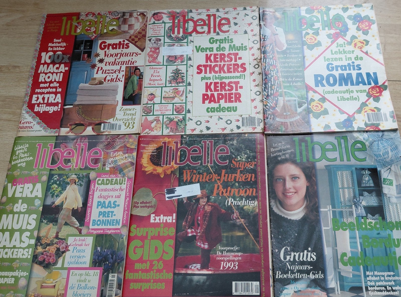 Libelle 6 stuks Tijdschriften Collectie 1991,1992,1993,1994, Ophalen of Verzenden, Gelezen, Damesbladen