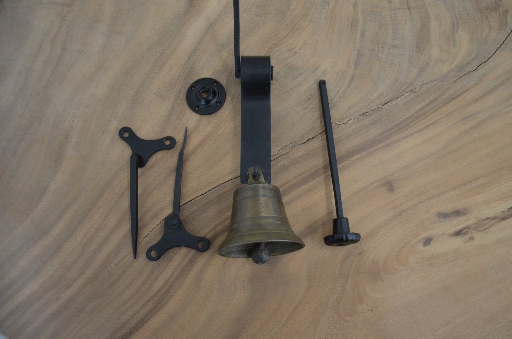 Antieke Messing Trekbel set, Ophalen of Verzenden, Zo goed als nieuw, Koper of Messing, Klink of Kruk