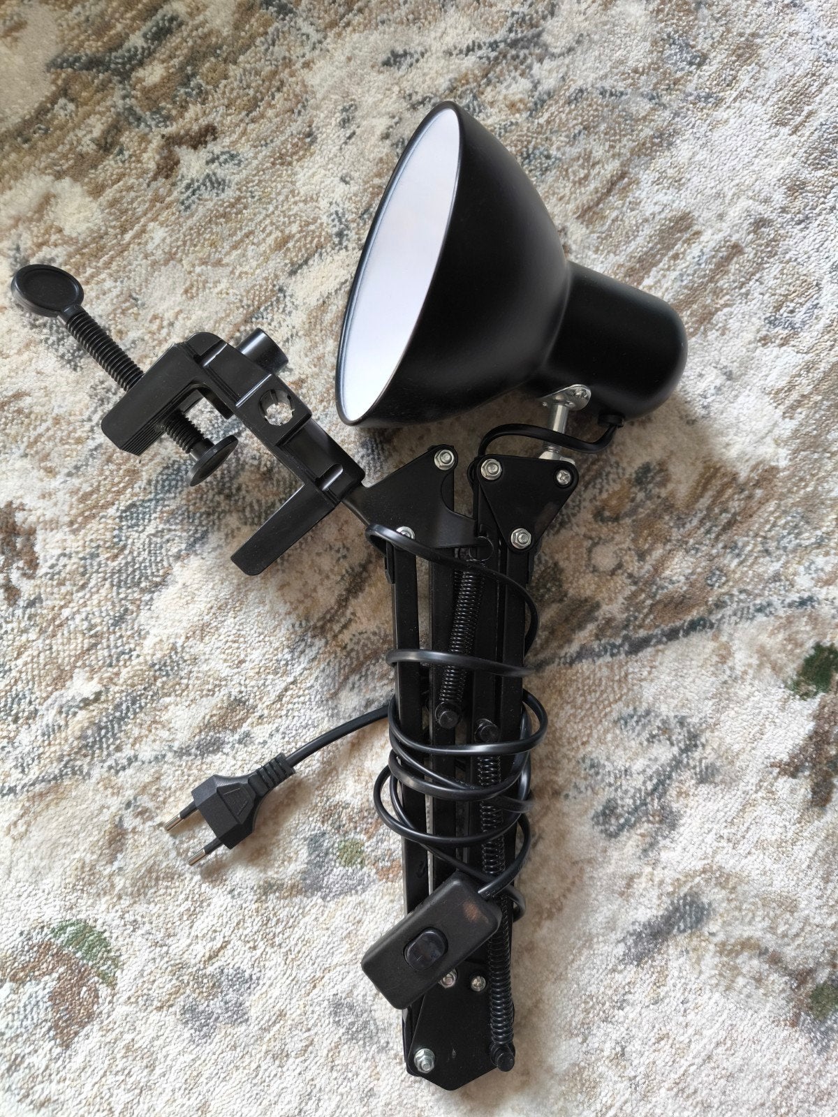 Zwarte burolamp met klem / architectenlamp verstelbaar, Motoren, Ophalen of Verzenden