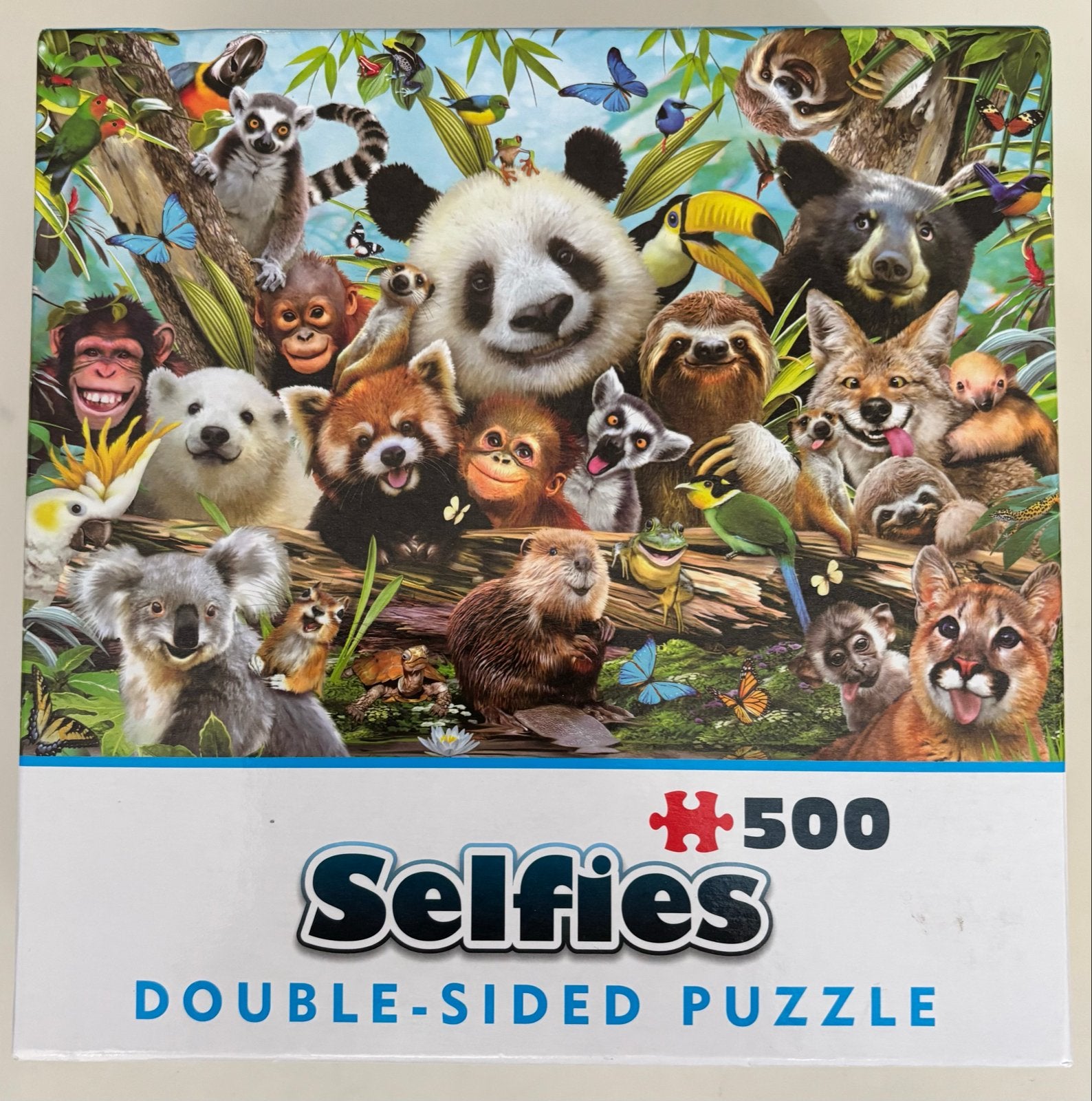 Dubbelzijdige Puzzel - Dieren (500 stukjes), Ophalen of Verzenden, 500 t/m 1500 stukjes, Zo goed als nieuw, Legpuzzel