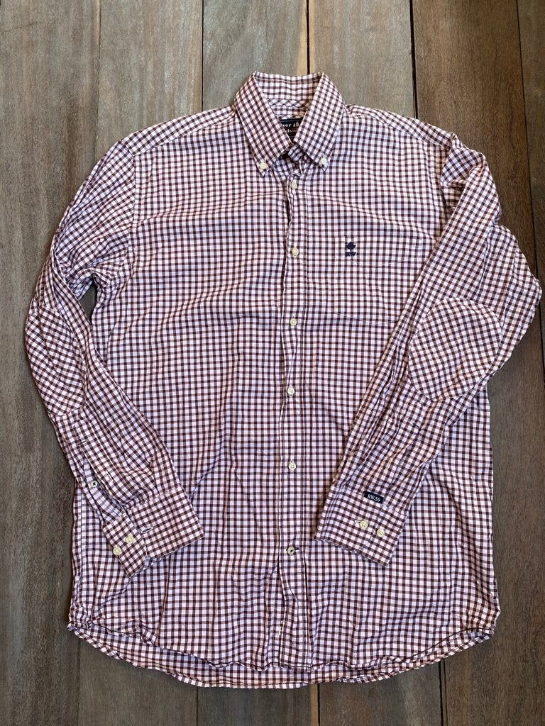 River Woods hemd M Regular fit plaid bordeauxroze ML, Kleding | Heren, Overhemden, Overige kleuren, Verzenden, Halswijdte 39/40 (M)