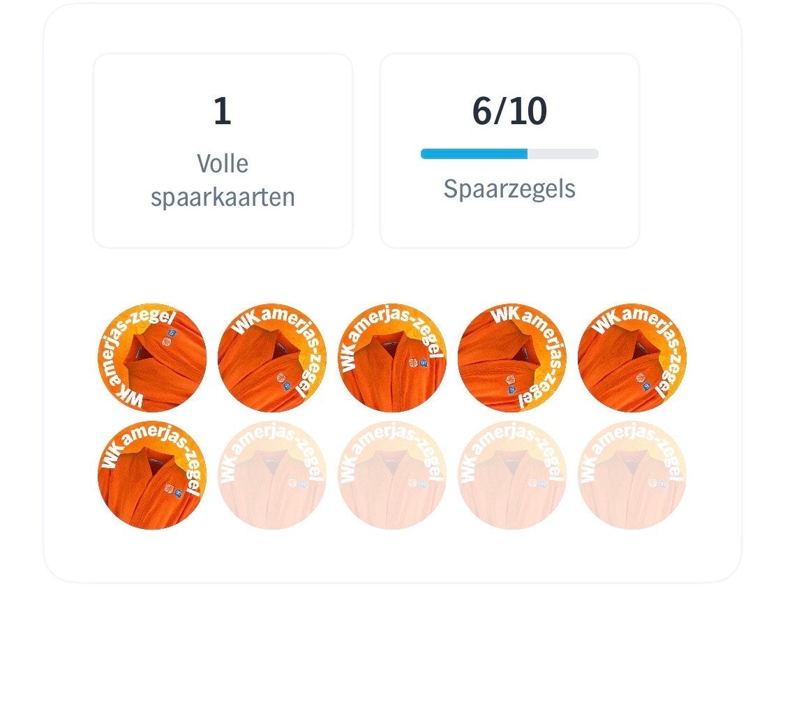 16 AH WK Zegels - Spaar voor de Oranje WK-jas!, Ophalen, Winkel, Super of Benzinepomp, Zegels, Bonnen of Punten