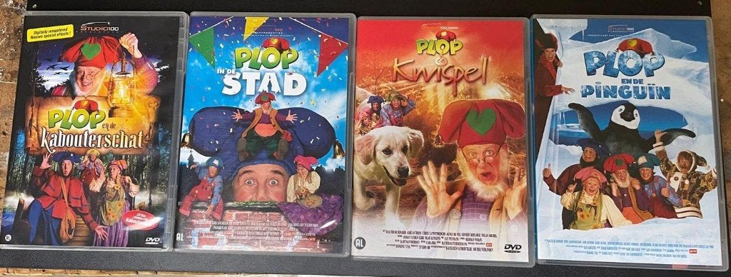 DVD's Kabouter Plop 4 stuks, Cd's en Dvd's, Alle leeftijden, Ophalen of Verzenden, Zo goed als nieuw, Familie