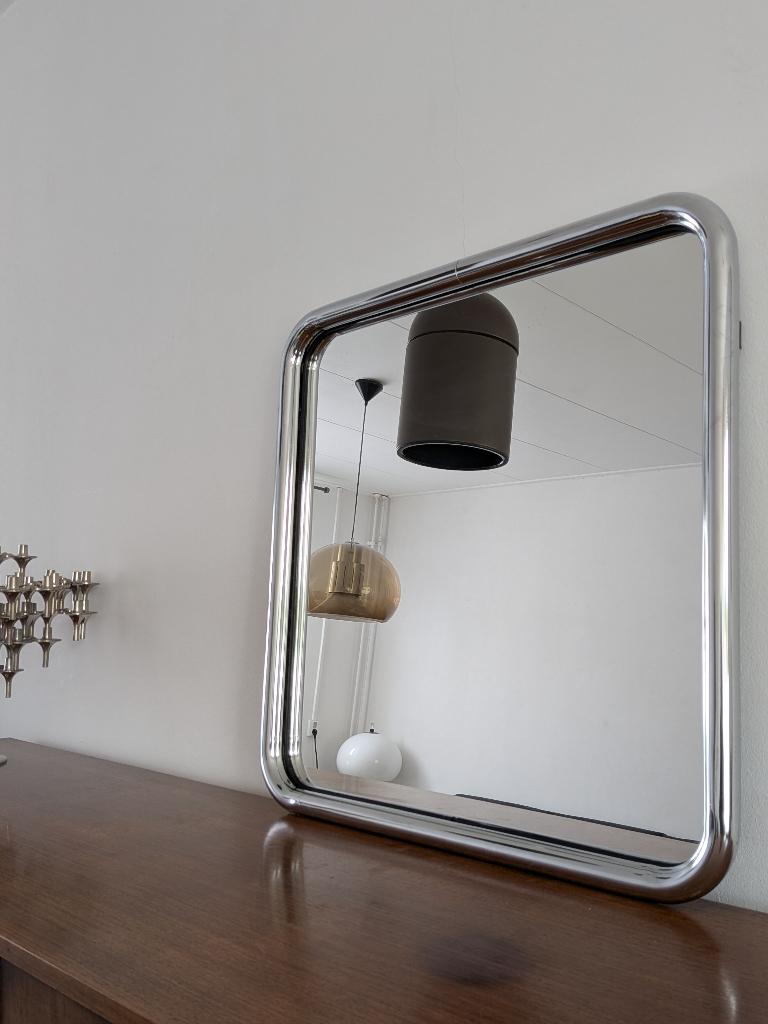 Large Italian Space Age ex. barber mirror 70s, Verzamelen, Ophalen, Overige typen