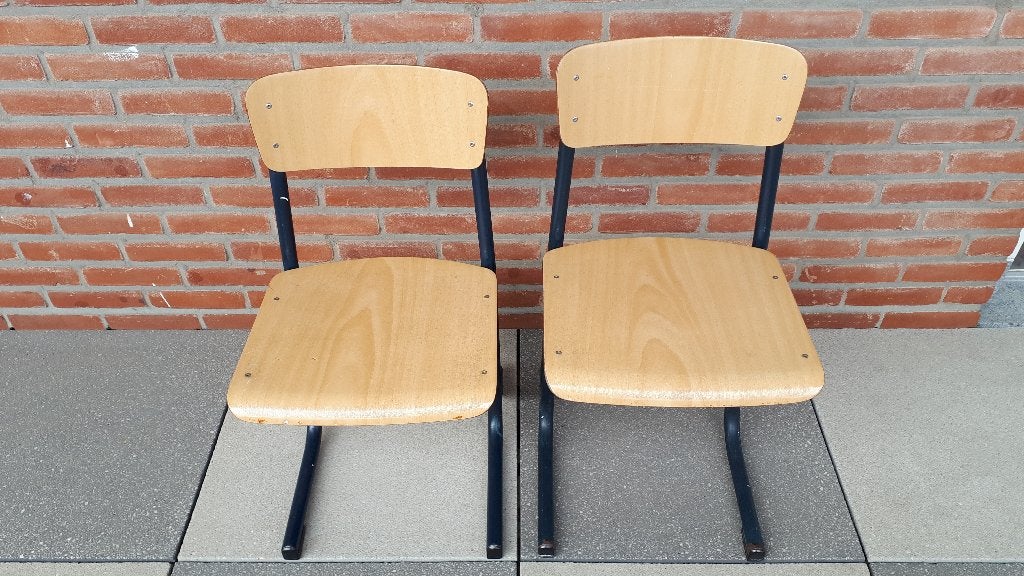 2 Schoolbankstoeljes kinderen, Ophalen, Gebruikt
