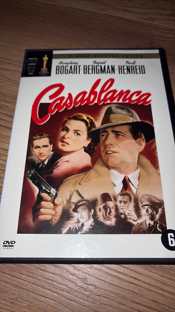 Casablanca met Humphrey Bogart en Ingrid Bergman., Vanaf 16 jaar, 1980 tot heden, Ophalen of Verzenden, Zo goed als nieuw