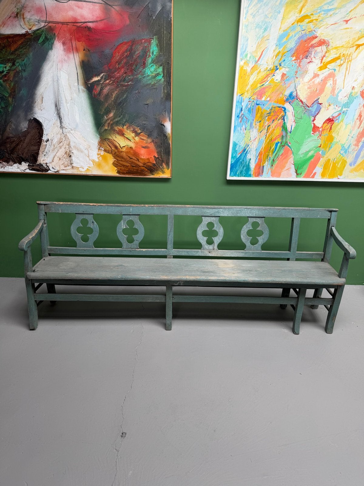 Vintage Franse houten tuinbank - ook voor binnen, Ophalen