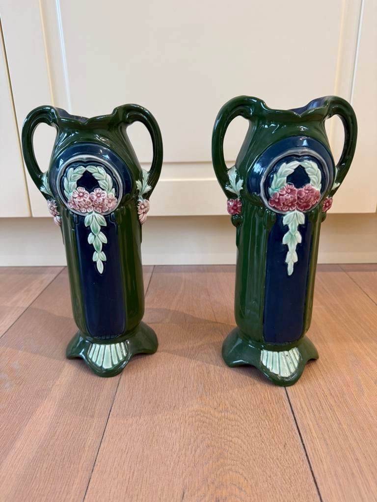 Antieke Jugendstil vazen-genummerd, Ophalen of Verzenden