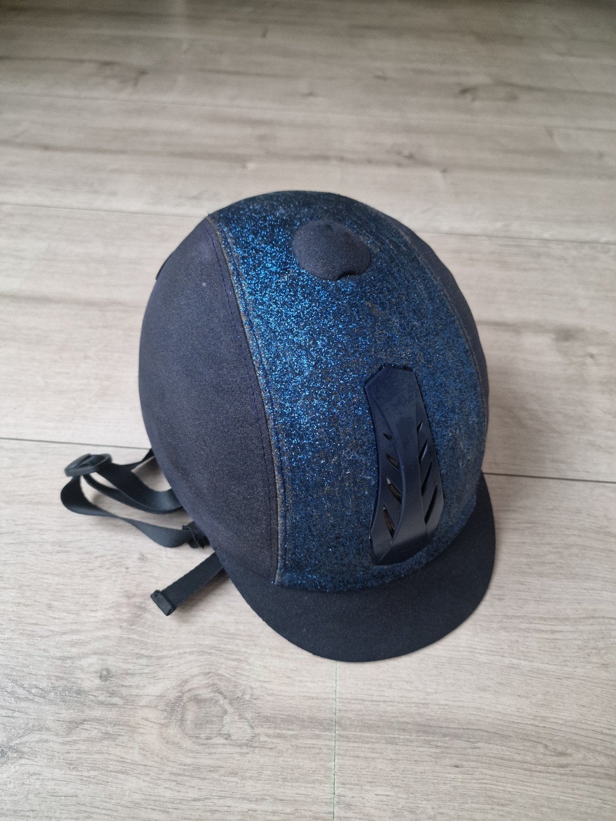 veiligheidshelm, paardrijcap, maat 54-56, blauw met glitter, Ophalen of Verzenden, Dressuur