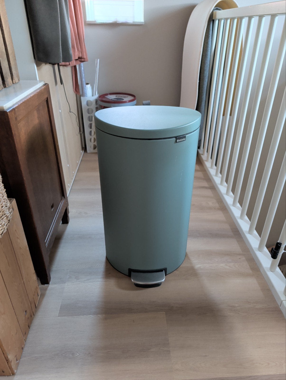 Brabantia Prullenbak - 30 L - Grijs/groen-blauw, Huis en Inrichting, Ophalen, 50 – 75, Gebruikt, Met pedaal