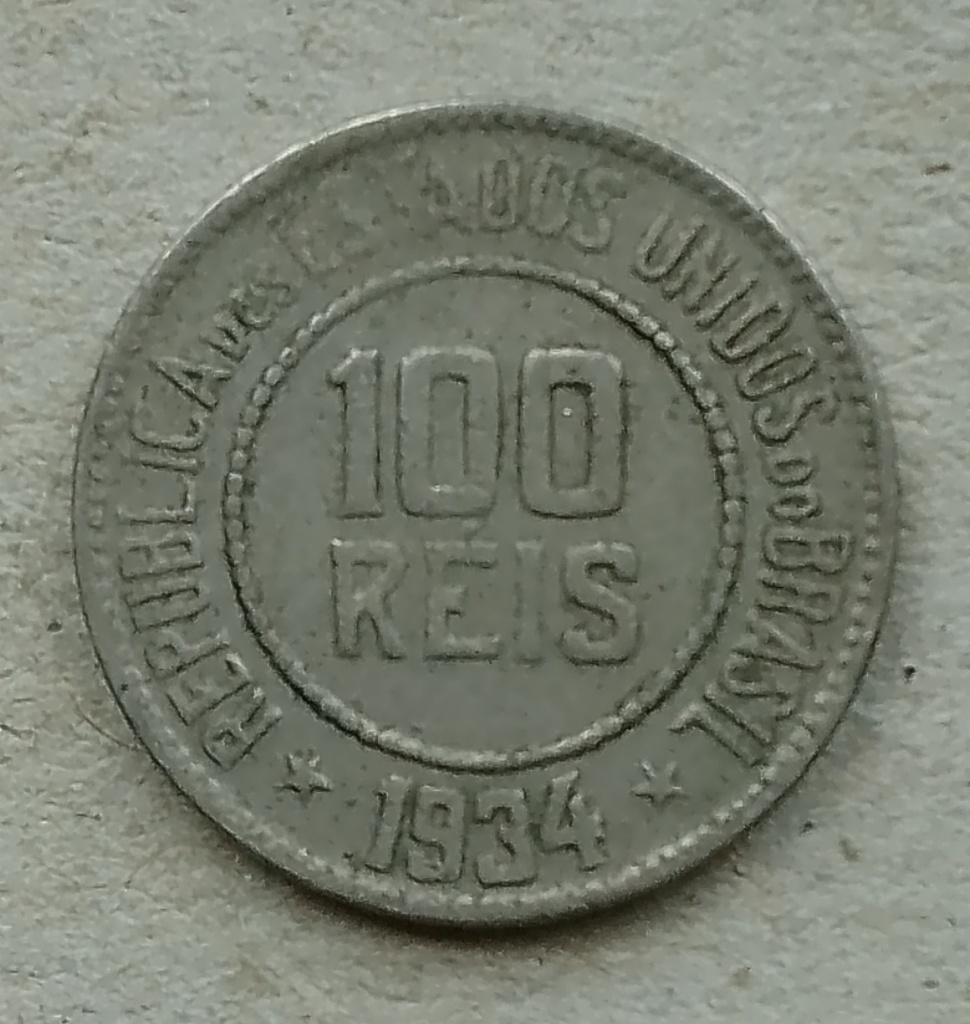 Brazilië, 100 reis 1934, Ophalen of Verzenden, Zuid-Amerika, Losse munt
