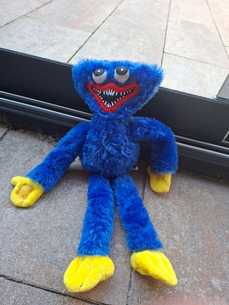 Huggy Wuggy Knuffel - Blauw, 40 cm, Gebruikt, Overige merken, Overige karakters, Overige typen