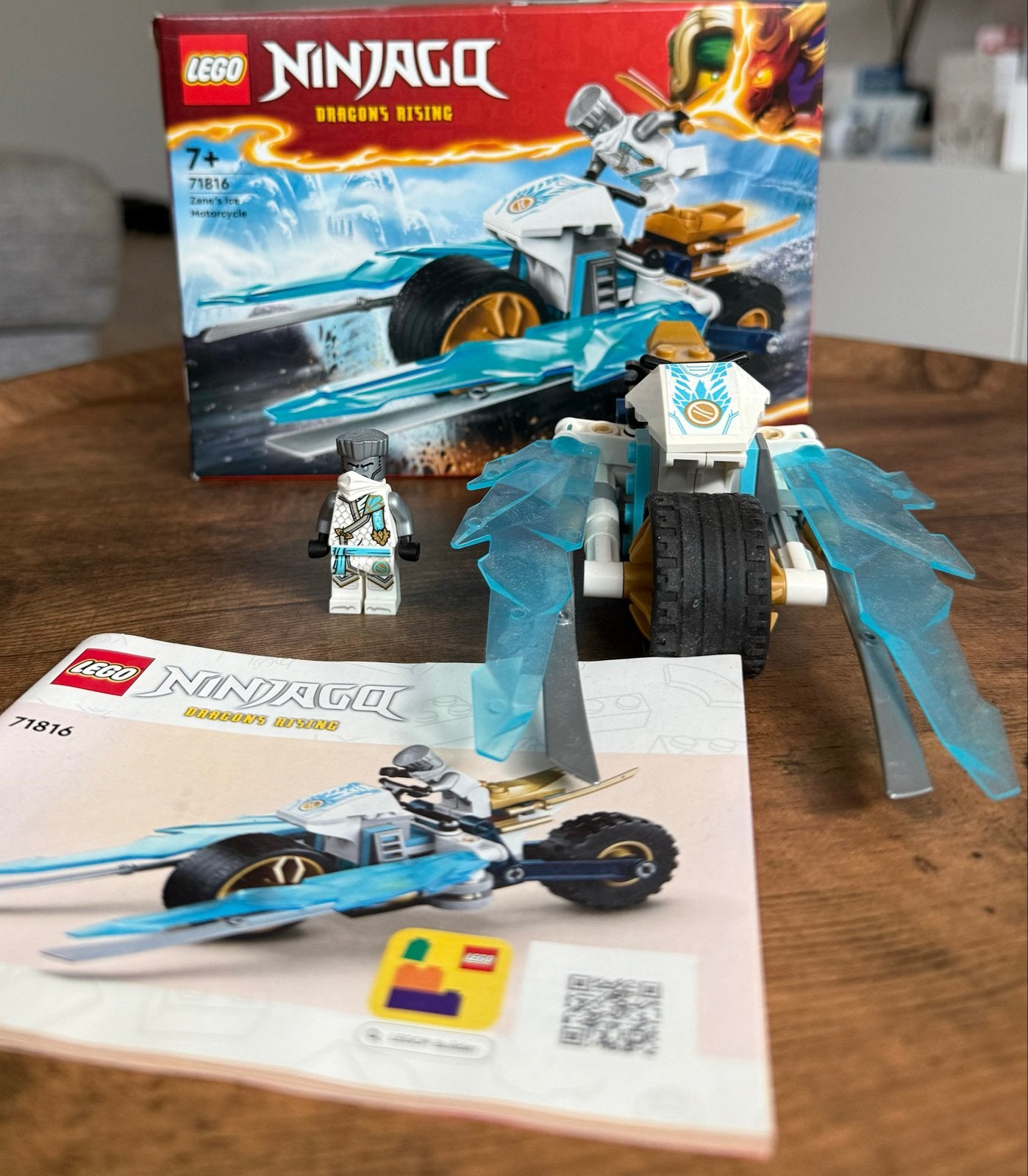 Lego Ninjago 71816 Zane's IJsmotor - Dragons Rising, Ophalen, Lego, Zo goed als nieuw, Compleet