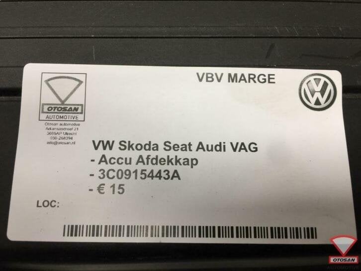 audi vw seat skoda vag accu afdekkap 3c0915443a, Auto-onderdelen, Gebruikt, AUDI AG, Auto-Union-Strasse 1
85045  Ingolstadt, DE