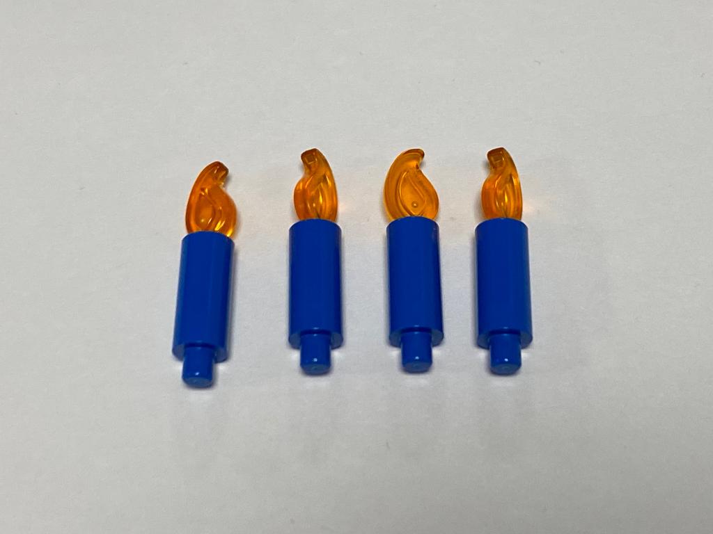 Partij nieuwe Lego 4x kaarsen met vlam in diverse kleuren, Overige thema's, Lego, Nieuw, Ophalen of Verzenden