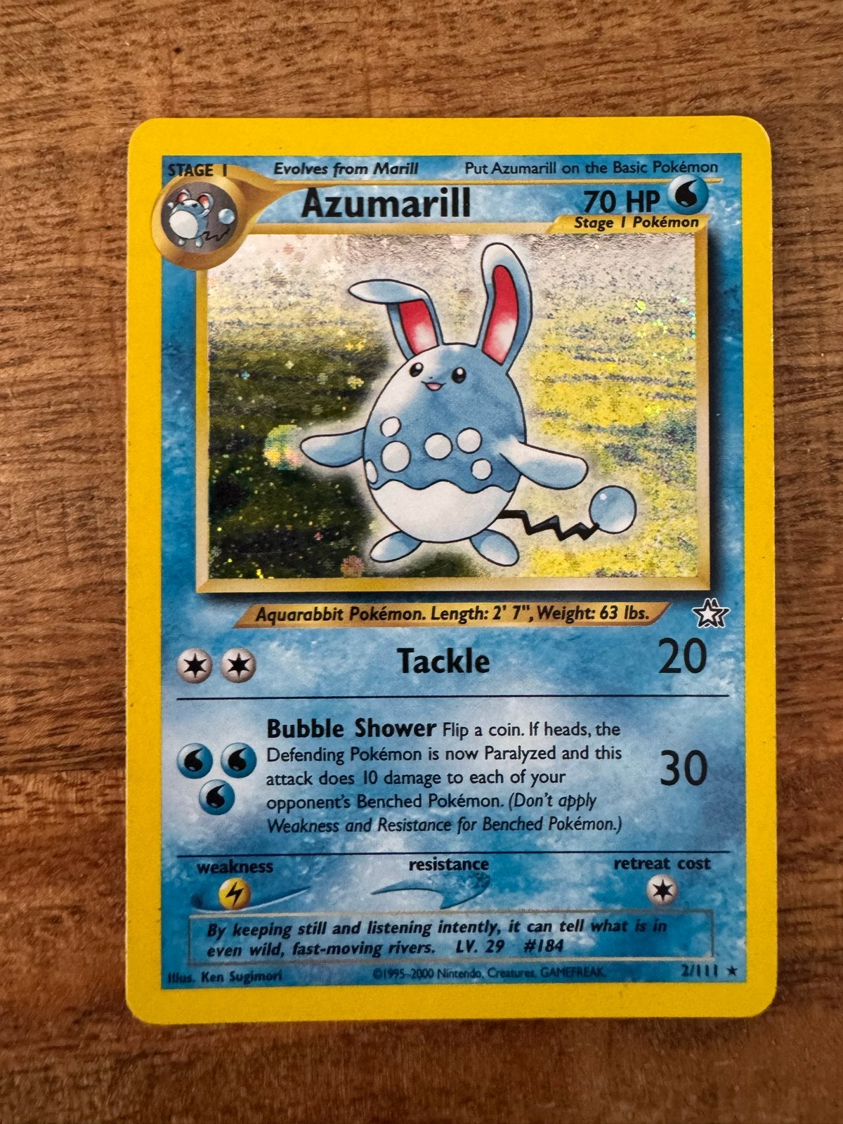 Pokémon Azumarill Kaart - Aquarabbit Pokémon, Ophalen of Verzenden, Losse kaart