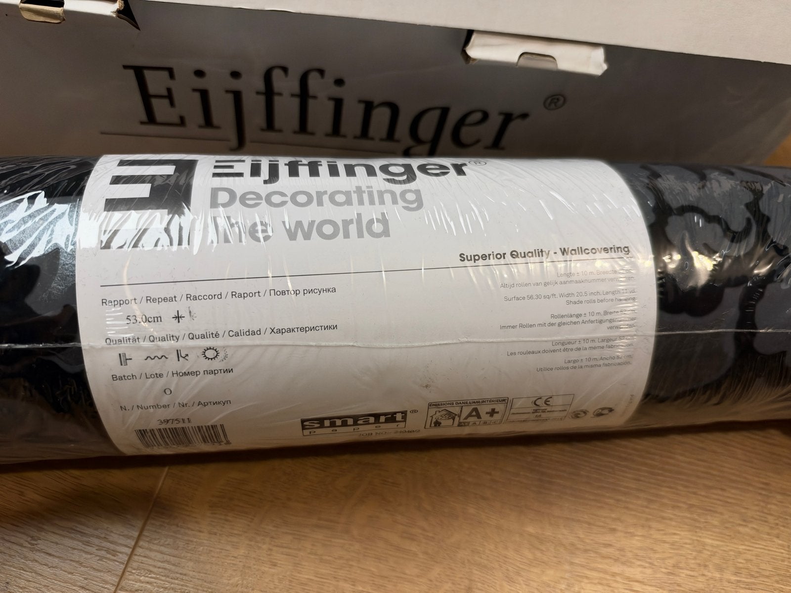 Nieuwe rol Eijffinger behang - Grijs/Zwart motief, Ophalen of Verzenden, Grijs, Abstract, Overige merken