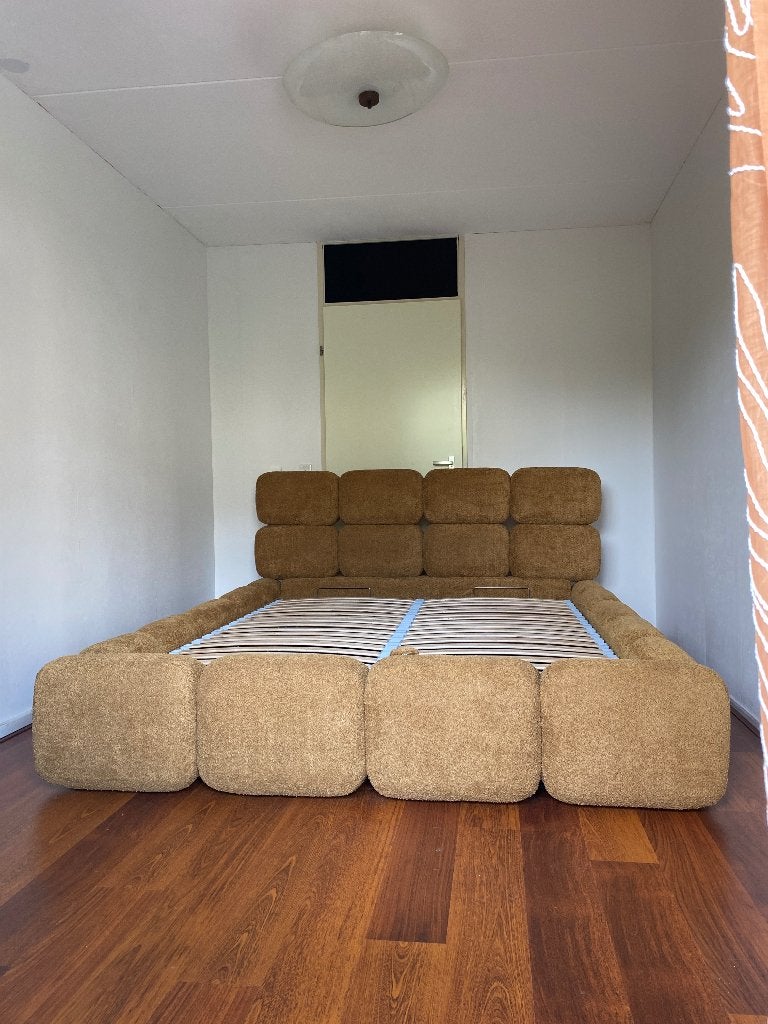 Westwing Tayla bed 160x200 | Bouclé | Met opbergruimte, Overige kleuren, Tweepersoons, Ophalen of Verzenden, Zo goed als nieuw