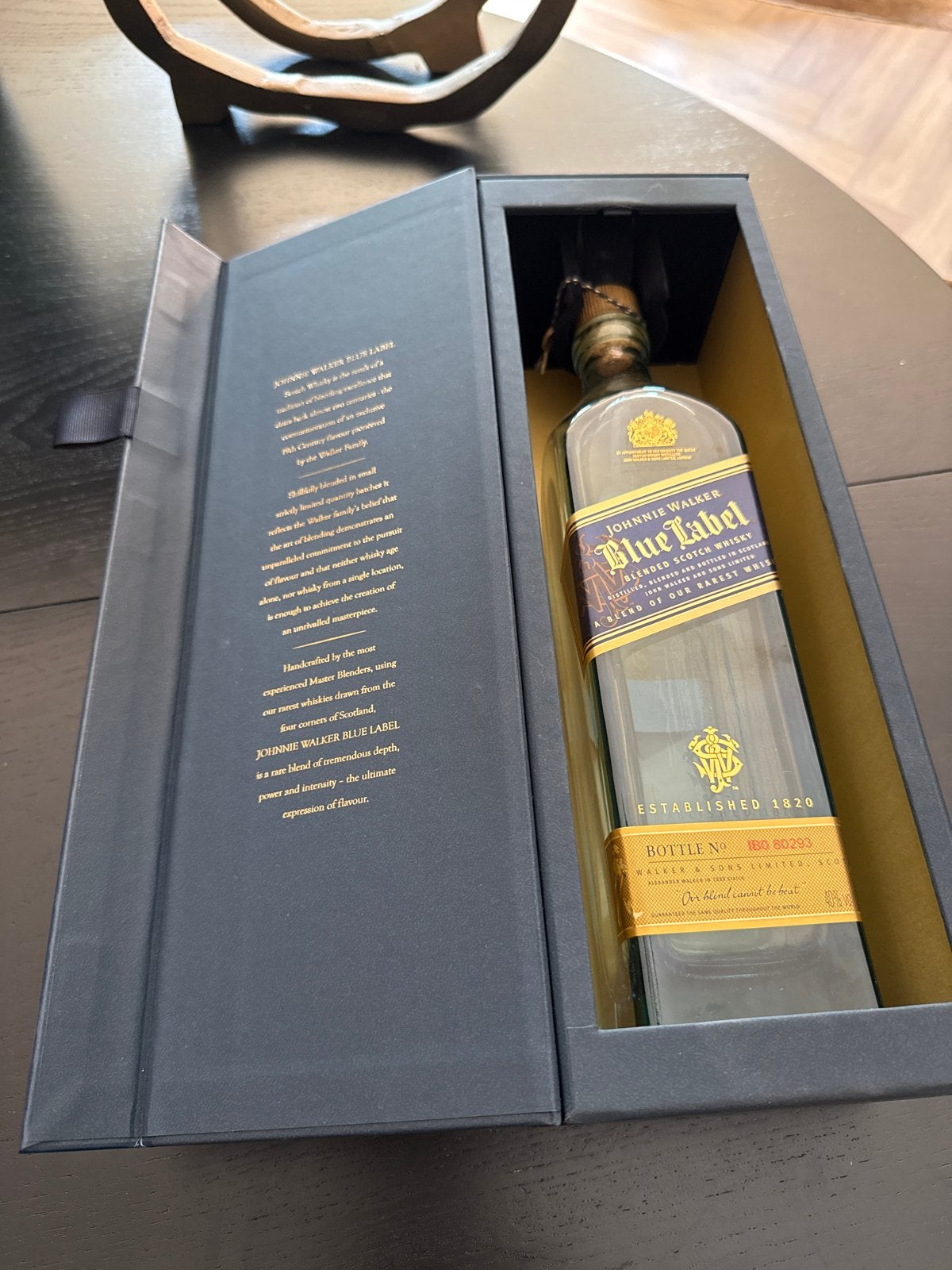Lege Johnnie Walker Blue Label fles + luxe geschenkdoos, Ophalen of Verzenden, Zo goed als nieuw