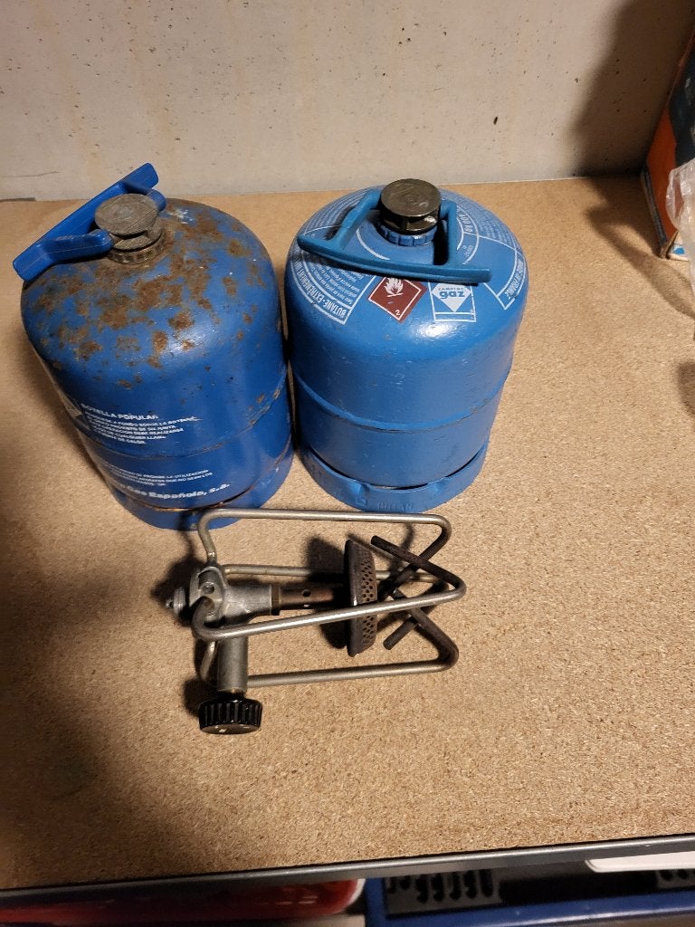 Campingaz gasflesjes met brander, Ophalen of Verzenden, Gebruikt