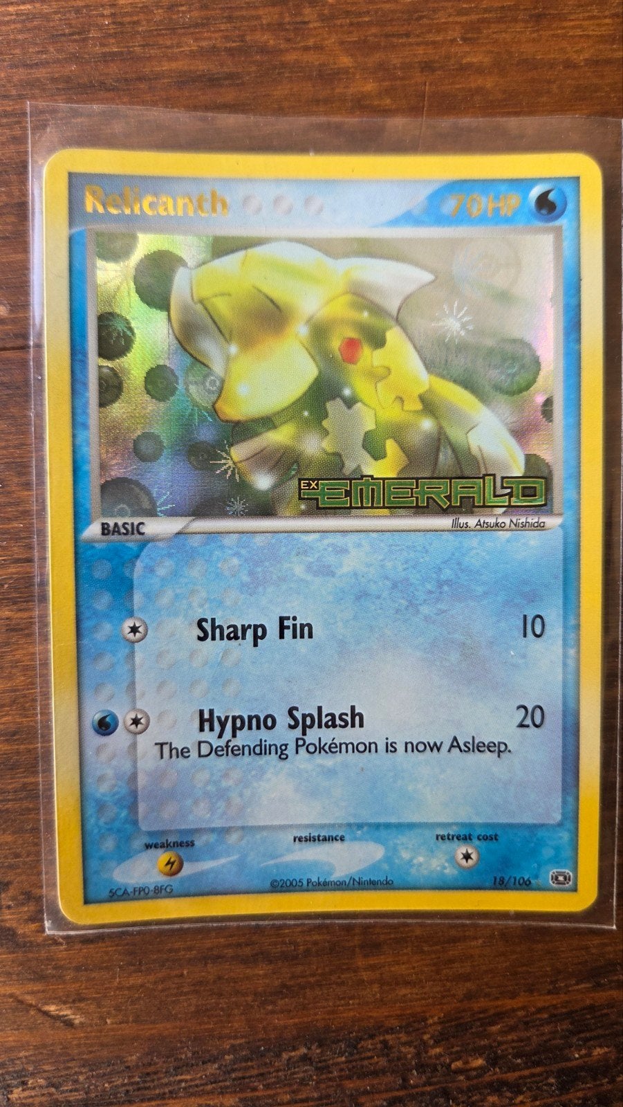 Relicanth 18/106 - Pokemon Emerald, Ophalen of Verzenden, Zo goed als nieuw, Losse kaart, Foil
