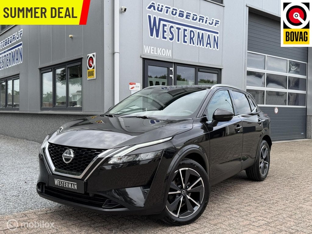 Nissan Qashqai 1.3 MHEV Xtronic N-Connecta Acc Clima Pano Tr, Auto's, Nissan, Stof, Gebruikt, Zwart, Zwart