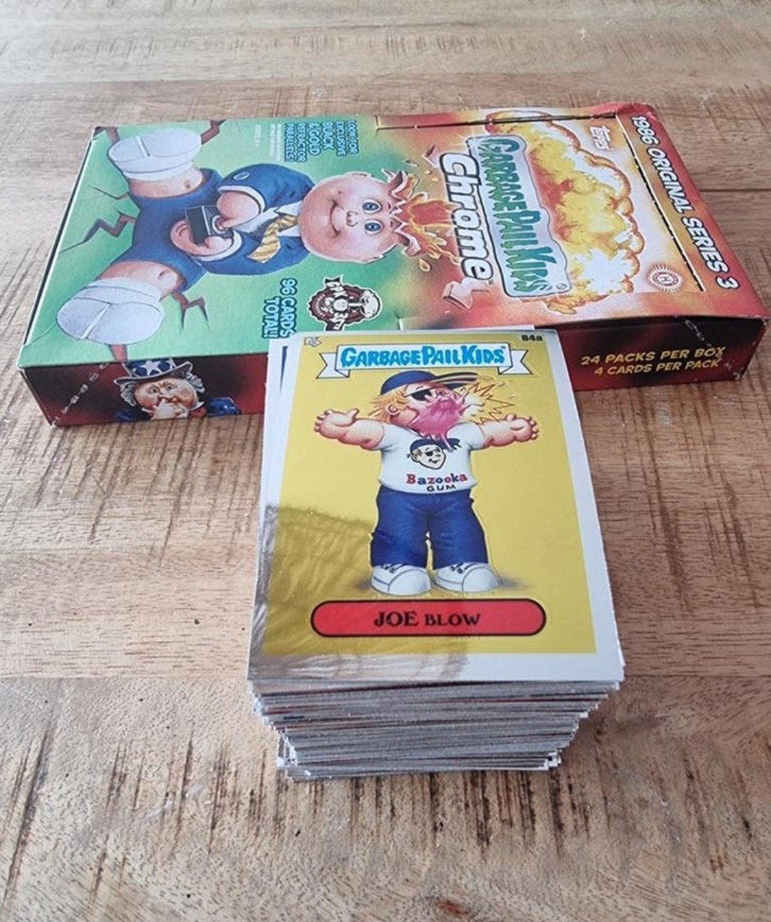 Garbage pail Kids Chrome 3 set met doos, Hobby en Vrije tijd, Stickers en Plaatjes, Ophalen of Verzenden, Meerdere plaatjes