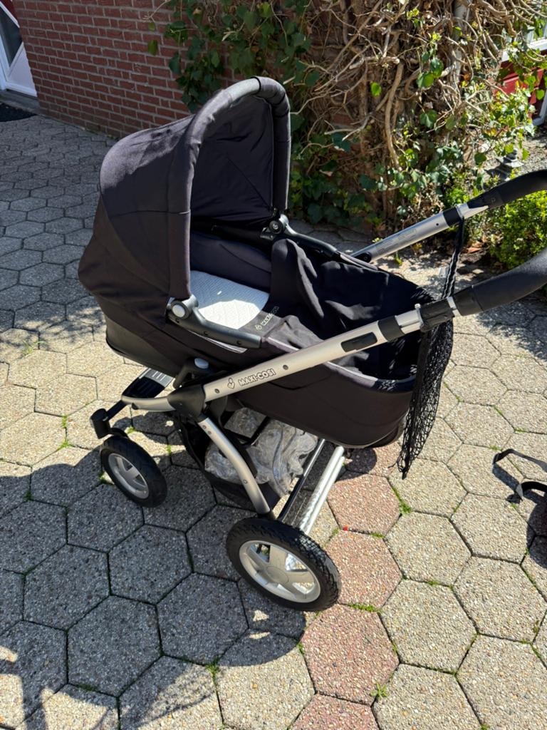 Inklapbare kinderwagen, luchtbanden met reiswieg+autostoel, Ophalen, Gebruikt, Luchtbanden, Combiwagen