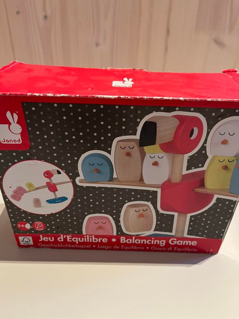 Janod Flamingo Balansspel - Houten Balansspel in Goede Staat, Kinderen en Baby's, Speelgoed | Overig, Ophalen of Verzenden, Zo goed als nieuw