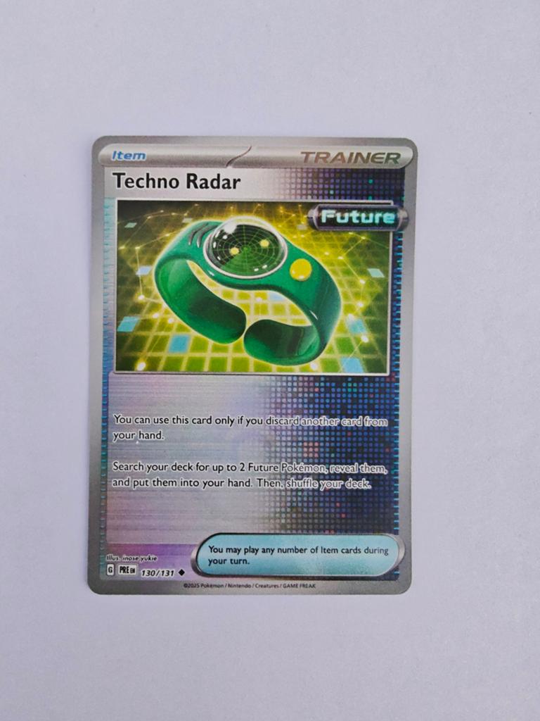 Techno Radar 130/131 Prismatic Evolutions Pokémon Kaart, Ophalen of Verzenden, Zo goed als nieuw, Losse kaart