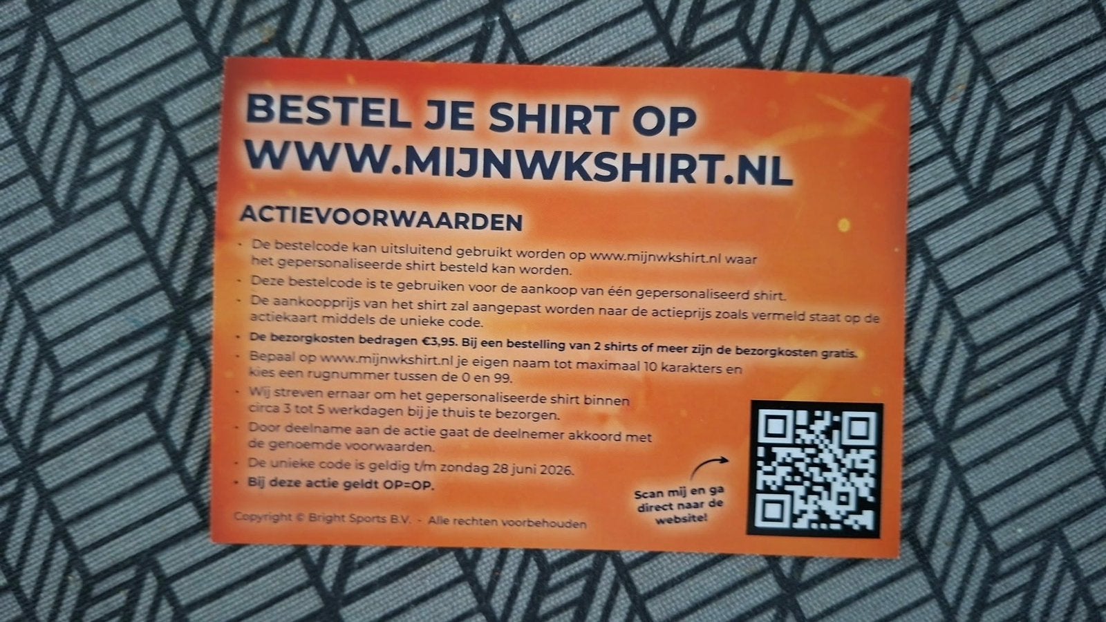 Bestelcodes Jumbo gepersonaliseerd WK-shirt, Jumbo, Ophalen of Verzenden
