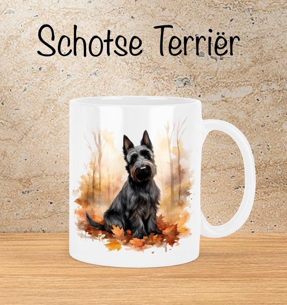 Schotse Terriër Herfstmok, Verzenden, Nieuw, Overige stijlen, Kop(pen) en/of Schotel(s)