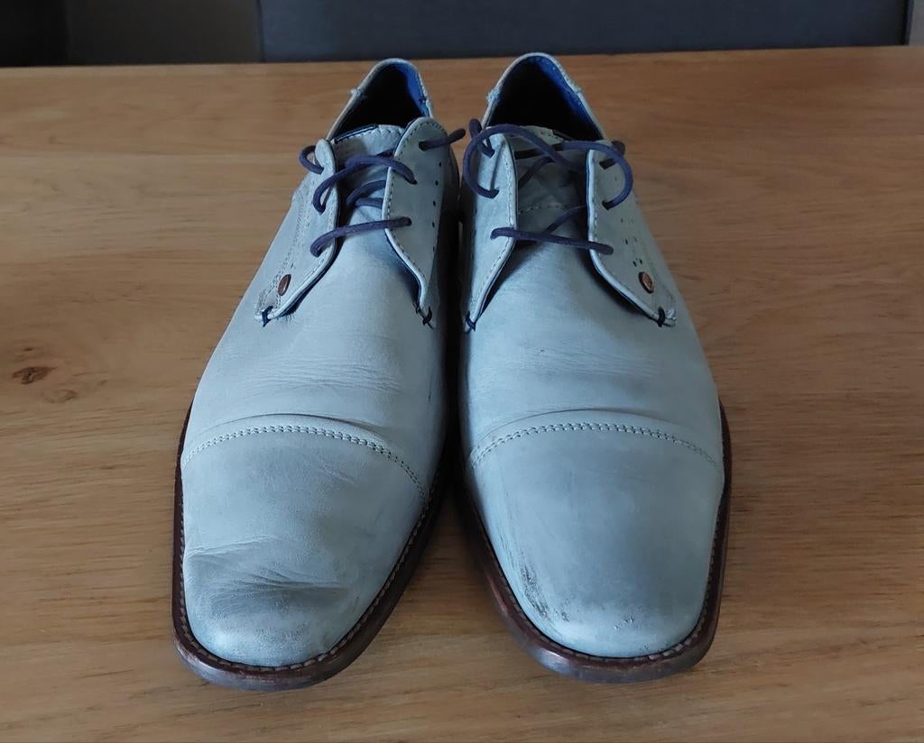 Stijlvolle lichtblauwe veterschoenen van Braend  - Maat 44, Ophalen, Blauw, Braend, Gedragen