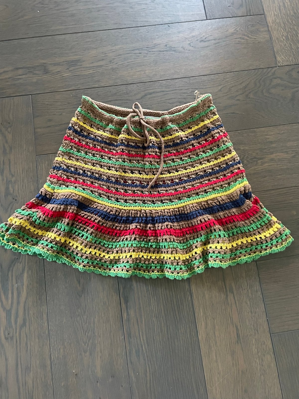 Zara gehaakte minirok in regenboogkleuren, Maat 38/40 (M), Zo goed als nieuw, Boven de knie, Meerkleurig