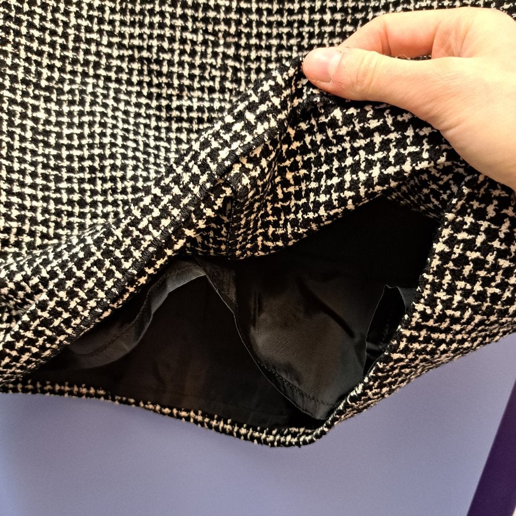 Orwell rok zwart wit tweedstof printje iets wollig M 43674, Maat 38/40 (M), ., Zwart, Orwell