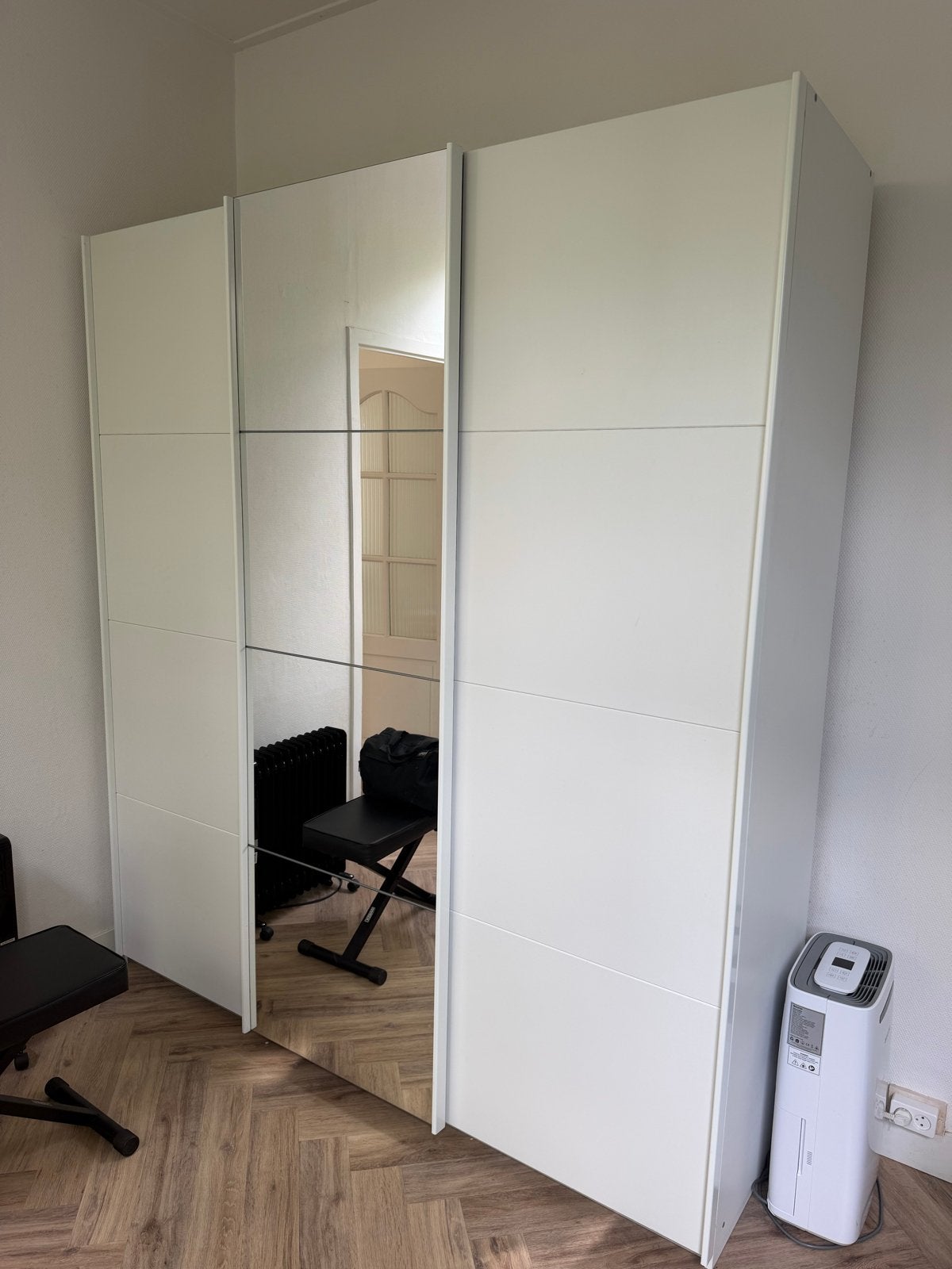Witte kledingkast met spiegeldeuren + schuifdeuren van Ottos, Ophalen, Gebruikt, 200 cm of meer, 150 tot 200 cm