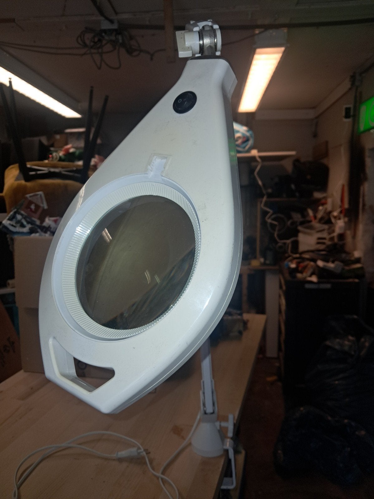 Witte Loeplamp met Klembevestiging, Ophalen of Verzenden, Gebruikt, Loeplamp