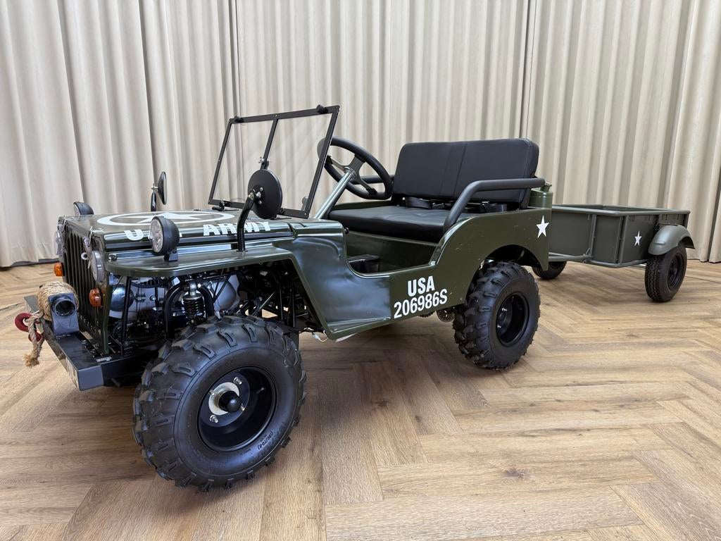 Mini Willys kinder Jeep 150cc 4T benzine Incl aanhanger, Ophalen, Nieuw, Overige typen