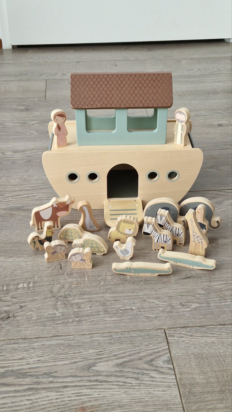 Houten Ark van Noah met dieren (sommige ontbreken), Ophalen of Verzenden, Gebruikt, Overige typen