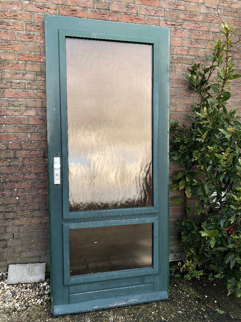 |Hardhouten buitendeur| voordeur| dubbelglas| 211x92,5 |, Ophalen, Gebruikt, 80 tot 100 cm, Buitendeur