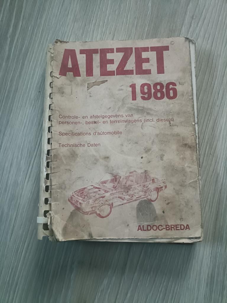 ATEZET 1986: Controle- en afstelgegevens auto's, Boeken, Ophalen of Verzenden, Gelezen, Algemeen, ALDOC-BREDA