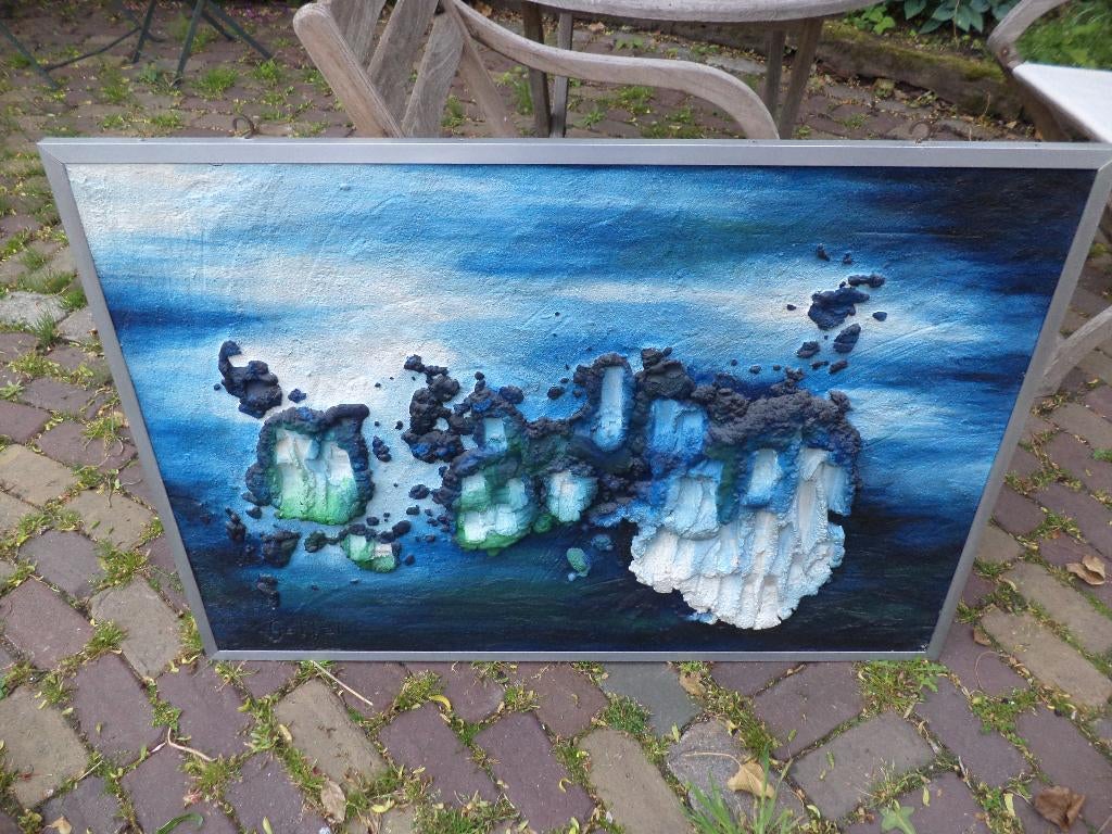 Vintage muurkunst van gips uit de jaren 70 van Goffel, Antiek en Kunst, Ophalen