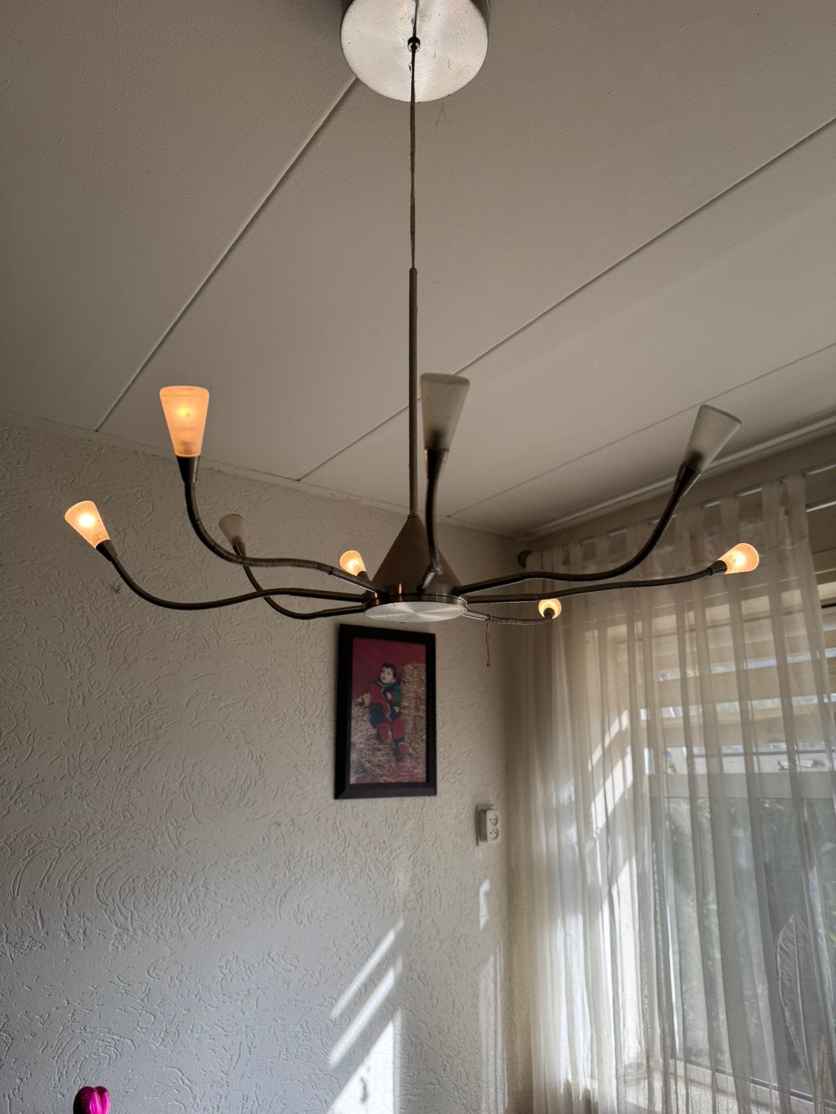 2 zilver kleur plafondlampen te koop, Huis en Inrichting, Ophalen of Verzenden, Zo goed als nieuw
