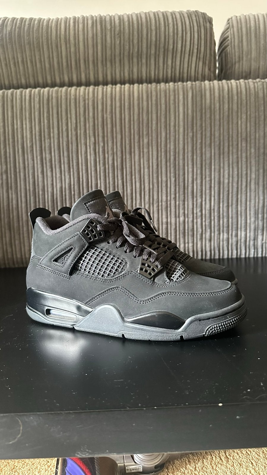 Nike Air Jordan 4 Retro Black Cat, Ophalen of Verzenden, Zo goed als nieuw, Zwart, Sneakers of Gympen